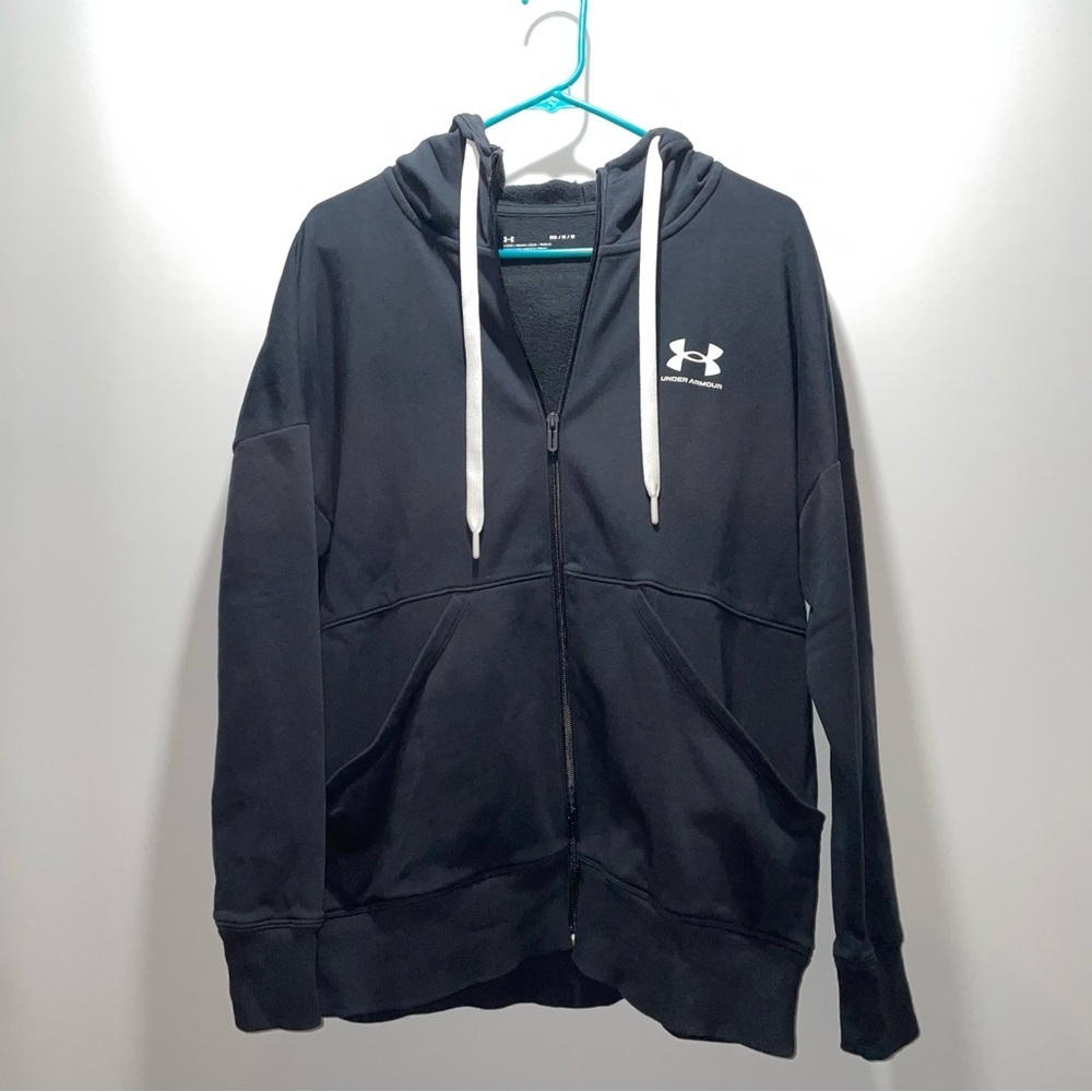 Under Armour Black Zip up Loose Fit Hoodie